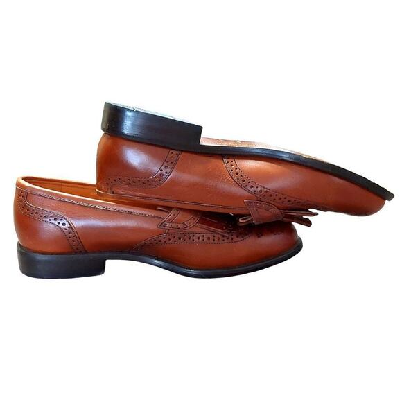 French Shriner Men\'s Brown Leather Milton Wingtip Kiltie Tassel Loafer main image 5